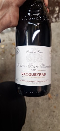 Rhône-dalen Vacqueyras Domaine Pierre Alexandre 2022