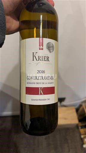 Alsace Grand Cru Krier K Domaine Privé de la Maison 2016