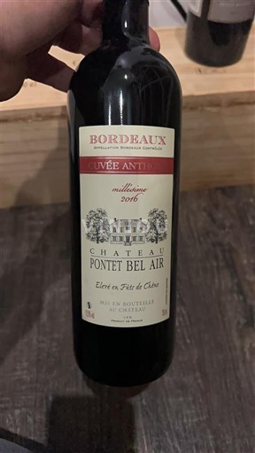 Bordeaux Château Pontet Bel Air Anthony 2016