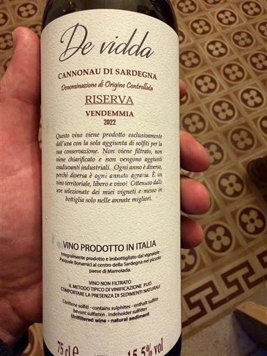 Sardaigne Cannonau di Sardaigne Pasquale bonamici Riserva 2022