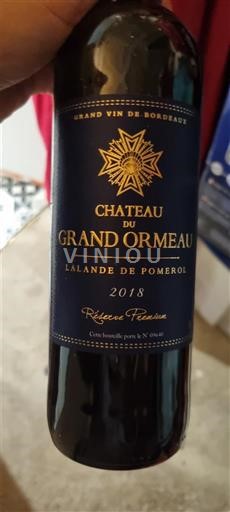 Bordéus Lalande-de-Pomerol Château Grand Ormeau Réserve Faiveau 2018