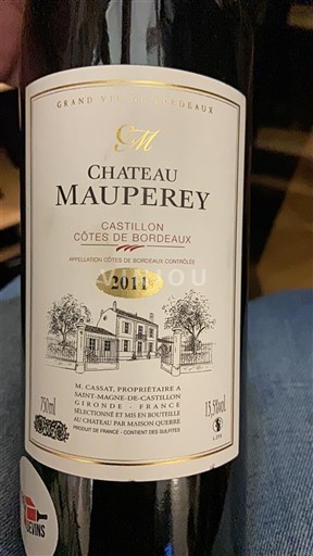 Bordeaux Castillon Côtes de Bordeaux Château Mauperey 2011