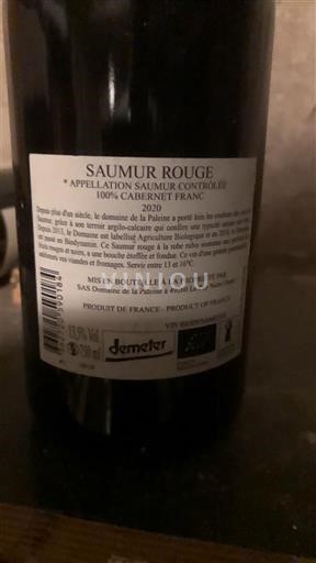 Valle del Loira Saumur Domaine La Paleine 2020