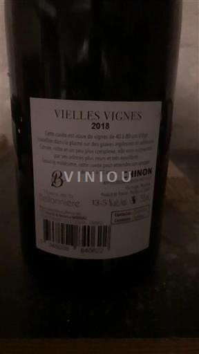 Loire Valley Chinon Domaine La Bonnelière Vieilles Vignes 2018