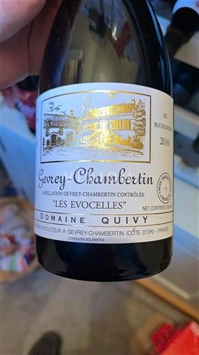 Burgundia Gevrey-Chambertin Domaine Quivy Les Evocelles 2016