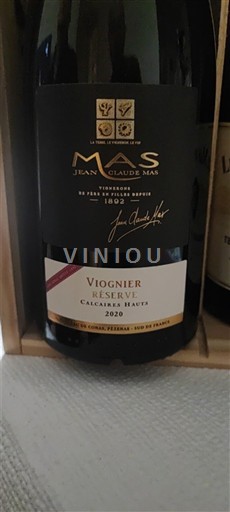 Languedoc a Roussillon Pays d'Oc Jean-Claude Mas Viognier Réserve 2020