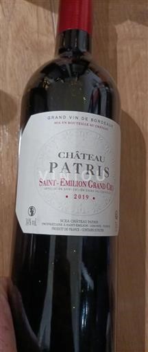 Bordeaux Saint-Émilion Grand Cru Grand Cru Château Patris 2019