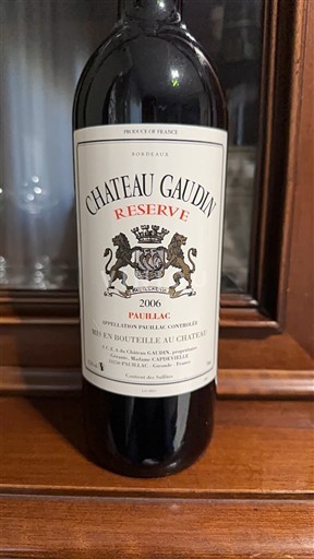 Burdeos Pauillac Château Gaudin Réserve 2006