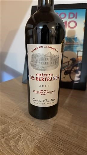 Bordeaux Blaye-Côtes-de-Bordeaux Château Les Bertrands Prestige 2017