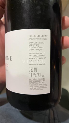 Rhône Valley Côtes du Rhône Famille Garon La Part des Vivants 2023