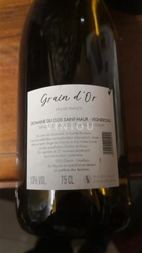 Valle della Loira Domaine Clos Saint-Maur Grain d'Or 2023