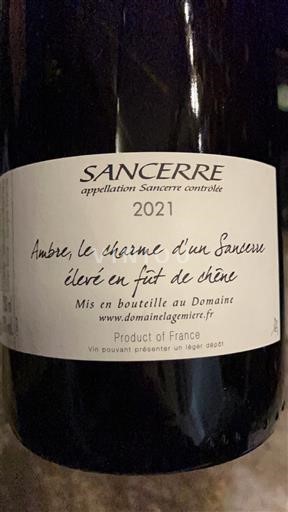 Dolina Loare Sancerre Domaine La Gemière Ambré 2021