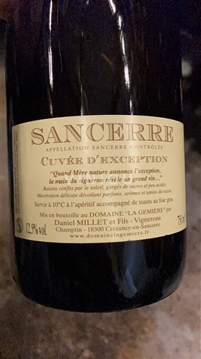 Dolina Loare Sancerre Domaine La Gemière d'Exception 2023