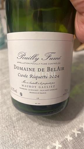 Vale do Loire Pouilly-fumé Domaine BelAir Riquette 2024