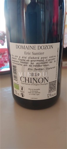 Thung lũng sông Loire Chinon Domaine Dozon 2024