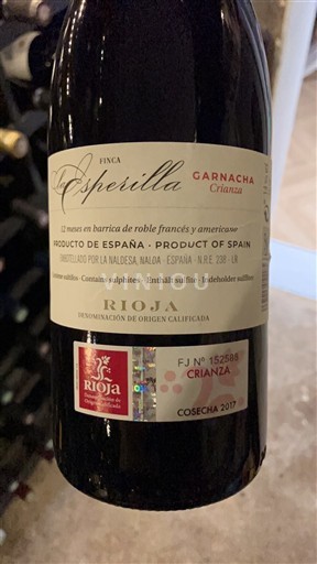 La Rioja Rioja Finca Esperilla Garnacha Crianza 2017