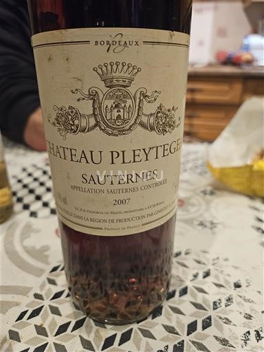 Bordeaux Sauternes Château Pleytege 2007