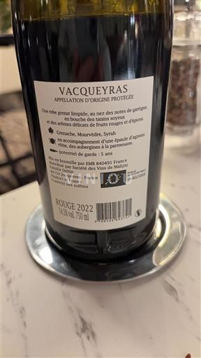 Rhônedalen Vacqueyras Vignerons de Vacqueyras 2022