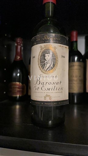 Bordeaux Saint-Émilion Baronat 1966