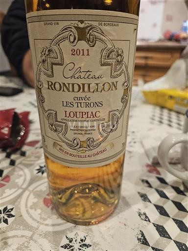 Bordeaux Loupiac Château Rondillon Les Turons 2011