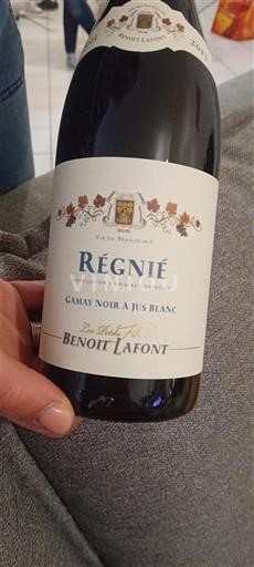 Beaujolais Régnié Benoit Lafont Não Sazonado