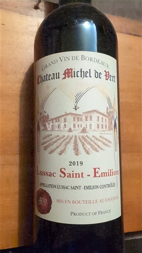 Vinhos Rouge sec Château Michel de Vert 2019 França Bordéus Lussac-Saint-Émilion AOC