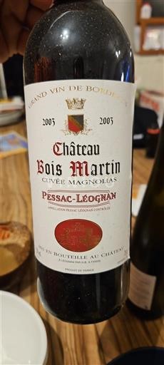 Bordeaux Pessac-Léognan Château Bois Martin Magnolias 2003