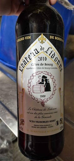Bordeaux Côtes-de-bourg Château Lidonnes 2016
