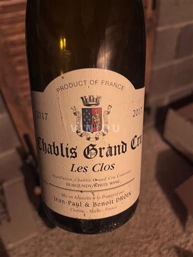 Bourgogne Chablis Grand Cru Jean-Paul & Benoît Droin Les Clos 2017