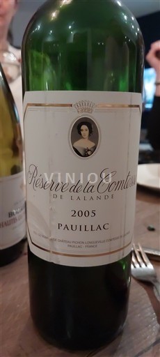 Bordeaux Pauillac Château Pichon Longueville Comtesse de Lalande Réserve de la Comtesse 2005