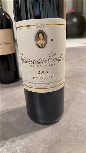 Burdeos Pauillac Château Pichon Longueville Comtesse de Lalande Réserve de la Comtesse 2005