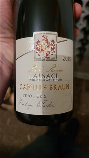 Alsace Pinot grigio Vendanges Tardives Domaine Camille Braun 2015