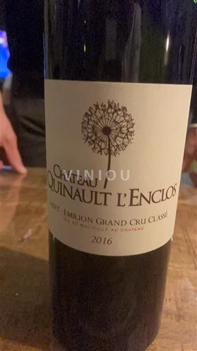 Bordeaux Saint-Émilion Grand Cru Grand Cru Château Quinault L'Enclos 2016