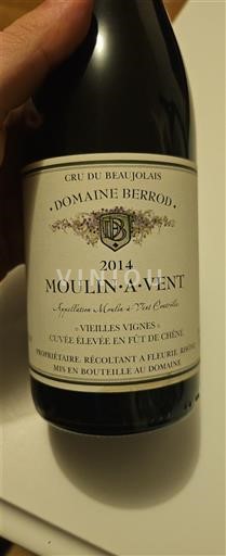 Beaujolais Moulin-à-vent Domaine Berrod Vieilles Vignes Élevée en Fût de Chêne 2014