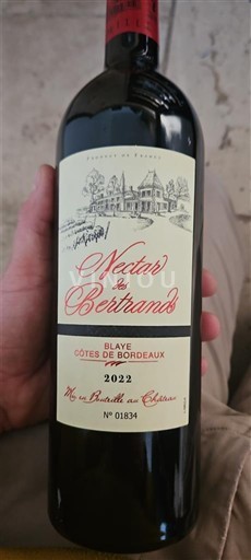 Bordeaux Blaye-Côtes-de-Bordeaux Château Les Bertrands Nectar de Bertrands 2022