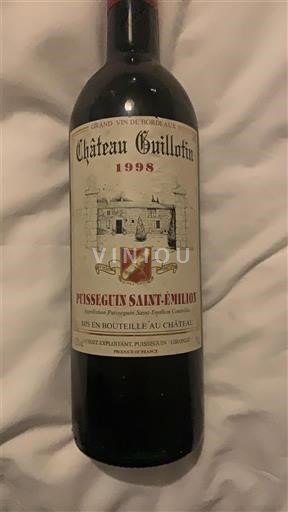 Bordeaux Puisseguin-Saint-Émilion Château Guillotin 1998