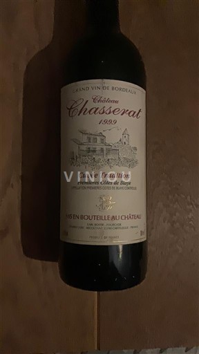 Viner Rouge sec Cuvée Tradition Château Chasserat 1999 Frankrike Bordeaux Côtes-de-Blaye AOC