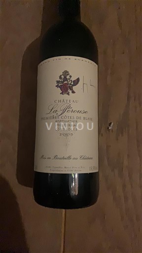 Viner Rouge sec 1er Côte de Blaye Château La Perouse 2005 Frankrike Bordeaux Côtes-de-Blaye AOC