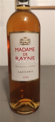 Bordeaux Sauternes Rayne Vigneau Madame de Rayne 2005