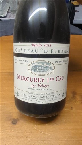 Borgoña Mercurey Premier Cru Château Etroyes Les Velleys 2012