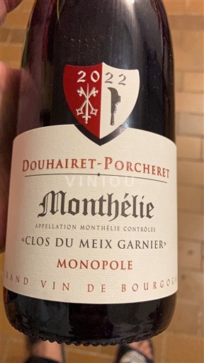 Burgundija Monthélie Douhairet-Porcheret Clos du Meix Garnier Monopole 2022