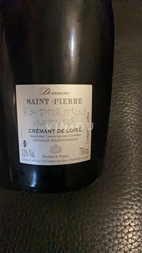 Loire Valley Crémant de Loire Domaine Saint-Pierre Expression Nature Non-Vintage