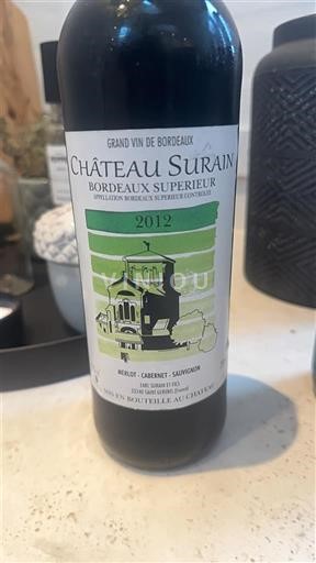 Bordeaux Bordeaux Supérieur Château Surain 2012