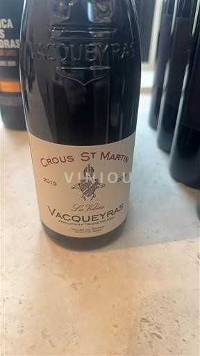 Rhônedalen Vacqueyras Crous St Martin La Plana 2019