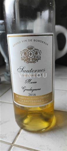 Bordeaux Sauternes Château Bassant Vigneau Spéciale Marie Goudezoune 2016