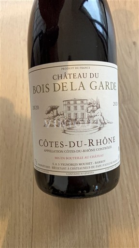 Víno Rouge sec Château Bois de la Garde 2020 Francie Údolí Rhôny Côtes-du-Rhône AOC