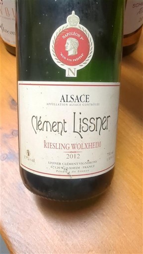Alsacia Clément Lissner Riesling Wolxheim 2012