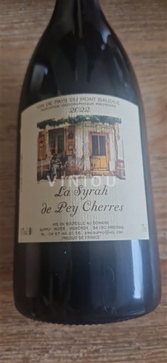 Languedoc and Roussillon Mont Baudile Domaine Supply-Royer La Syrah de Pey Cherrres 2022