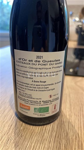 Languedoc e Roussillon Coteaux do Pont du Gard Or et de Gueules 2021