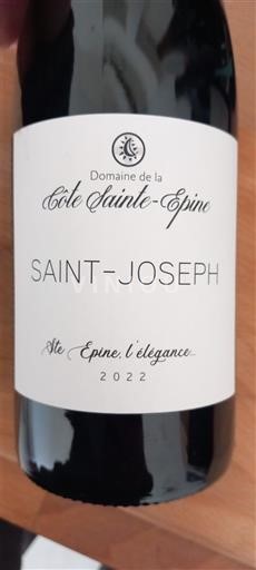 Rhône-dalen Saint-Joseph Domaine La Côte Sainte-Epine Ste Epine, l'élégance 2022